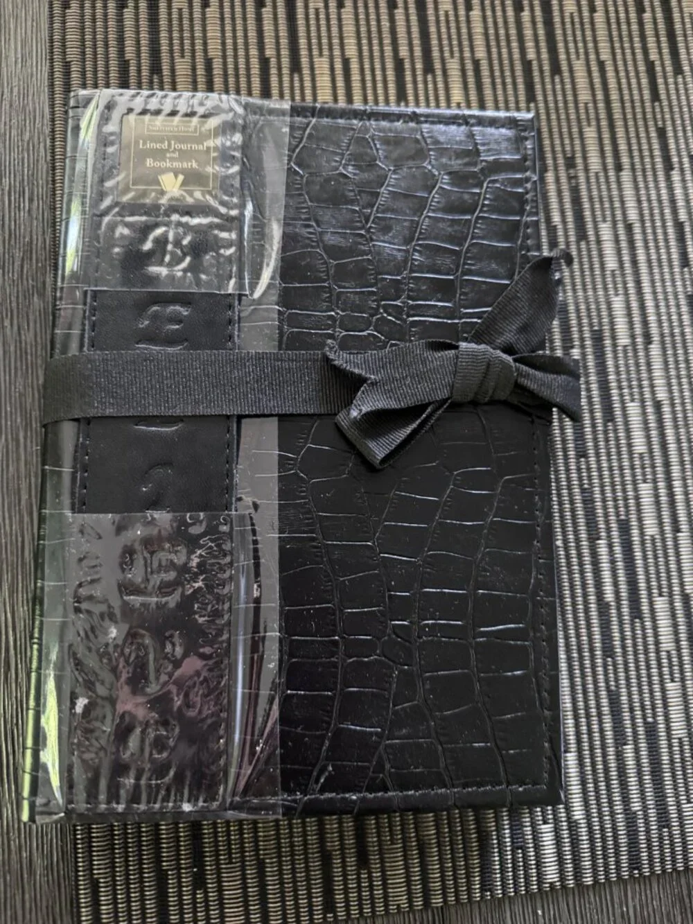 Sheffield Home faux crocodile embossed leather lined journal NWT